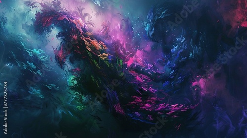 Abstract fog background  colored smoke backdrop  fumes monster wallpaper