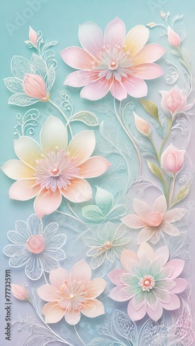 Wallpaper Mural enchanting array of pastel flowers, each piece a serene celebration of nature's delicate beauty Torontodigital.ca