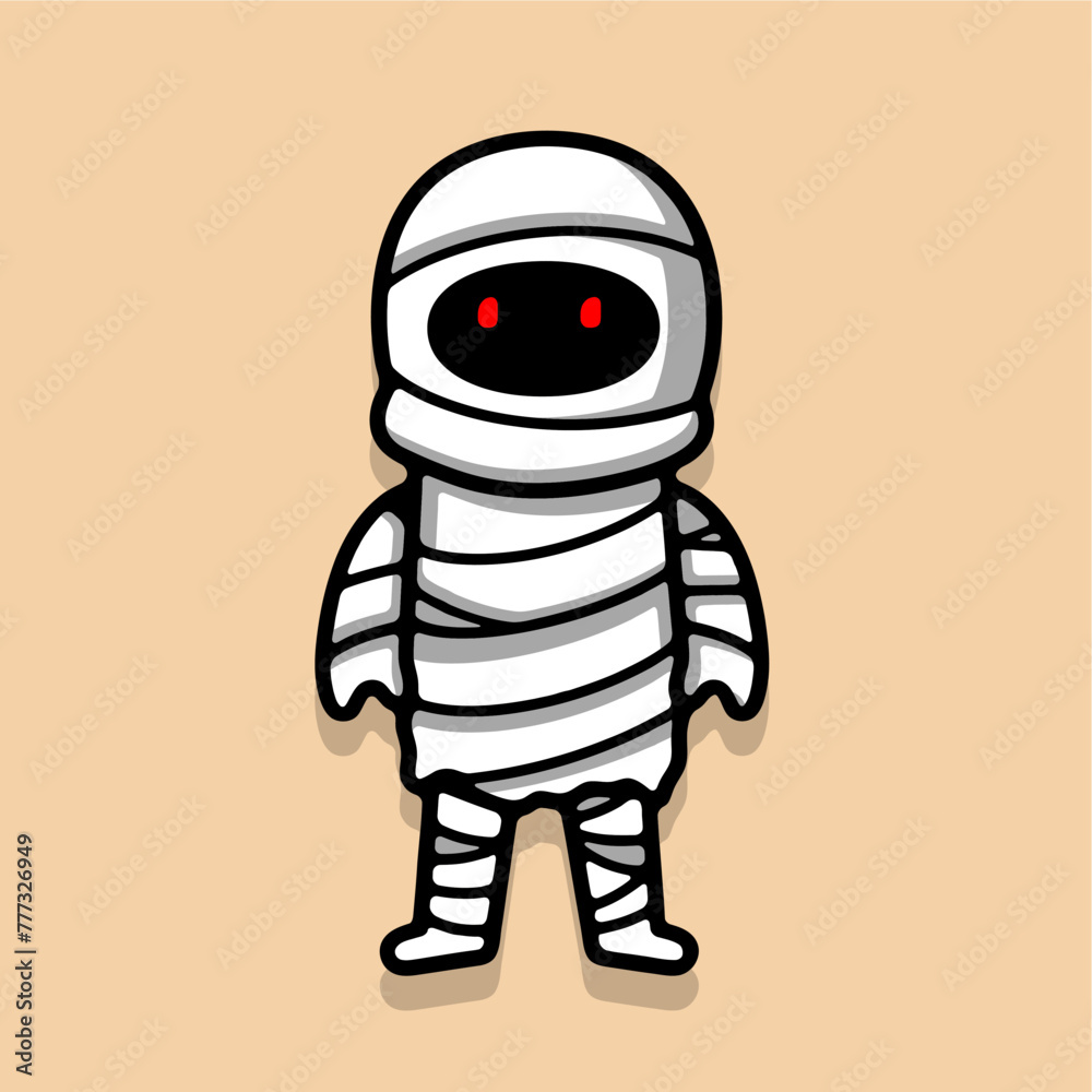 cute mummy cartoon vector ill...