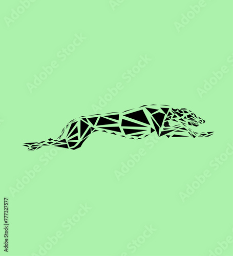 unique design of greyhound dog illustration in abstract geometric shape.