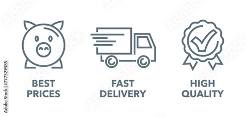 Best Pricing, Fast Shipping, High Quality bold icons