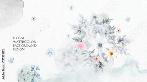 Watercolor flower style background design.