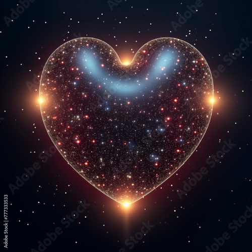 A heart-shaped formation composed of shimmering stars and constellations, evoking wonder, cosmic unity, and the timeless connection of love in the vast celestial expanse.