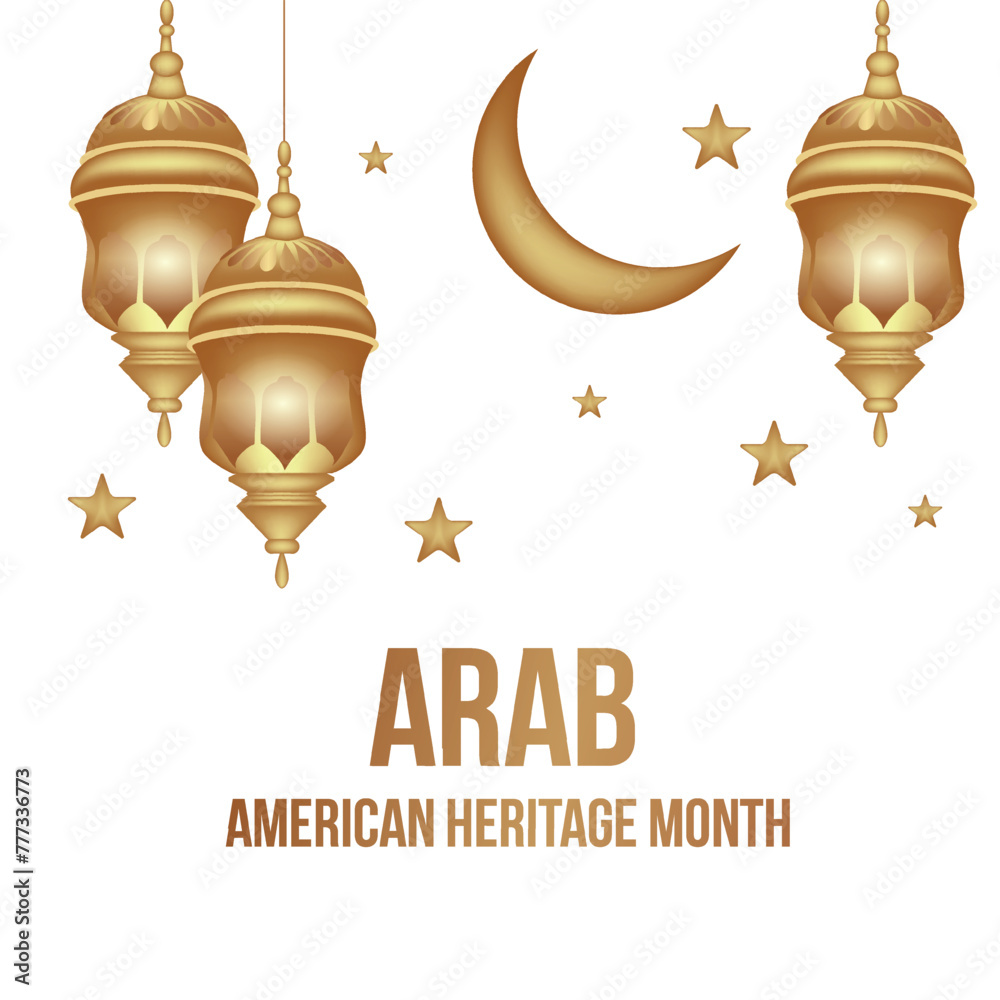 Arab American Heritage Month. April in the U.S. of Arab heritage - obrazy, fototapety, plakaty 