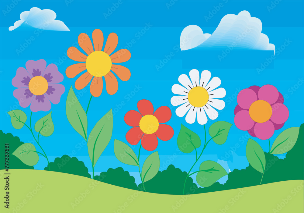 vector illustration of colorful flower