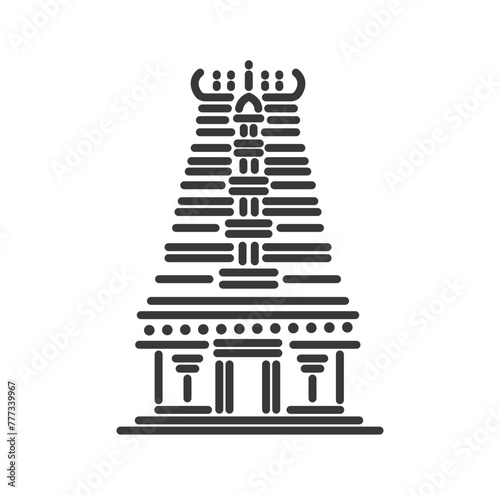 Mallikarjuna Temple illustration vector icon.
