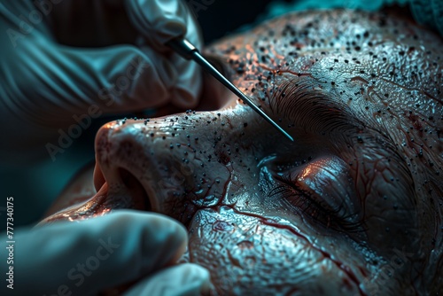 eye surgery scalpel blood injury skin scratches wounds