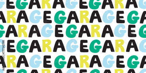 seamless pattern garage sale in doodle style in vector. template for background, wallpaper, wrapping, fabric, print