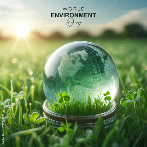 World Environment Day, vector design. World Environment Day poster, Happy Environment Day, 
3d World map. 5th June. Environment Day, poster, post, card, world environment, and. Earth Day, with green 