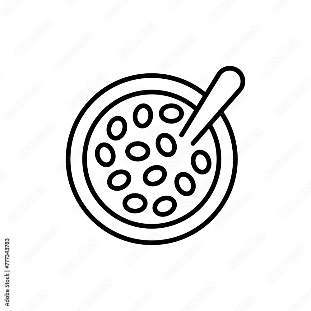 Cereal outline icons, minimalist vector illustration ,simple transparent graphic element .Isolated on white background