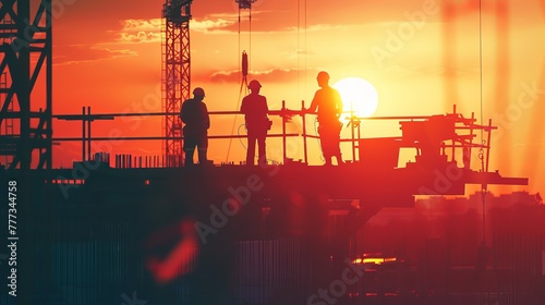 Workers on a scaffolding