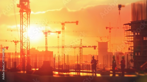 Workers on a scaffolding