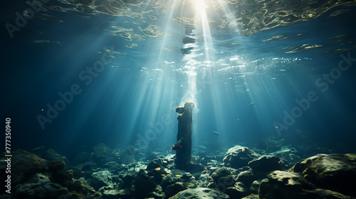 Underwater Vibrant Marine Life Beneath the Sea , Generative Ai © wannapong