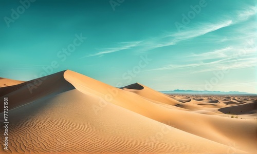 Desert sand dunes at sunrise AI generated