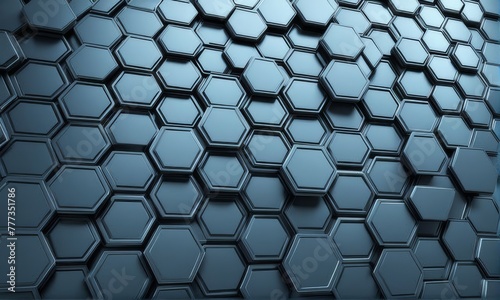 Abstract 3d rendering of hexagonal background. Futuristic background with hexagons. AI generated