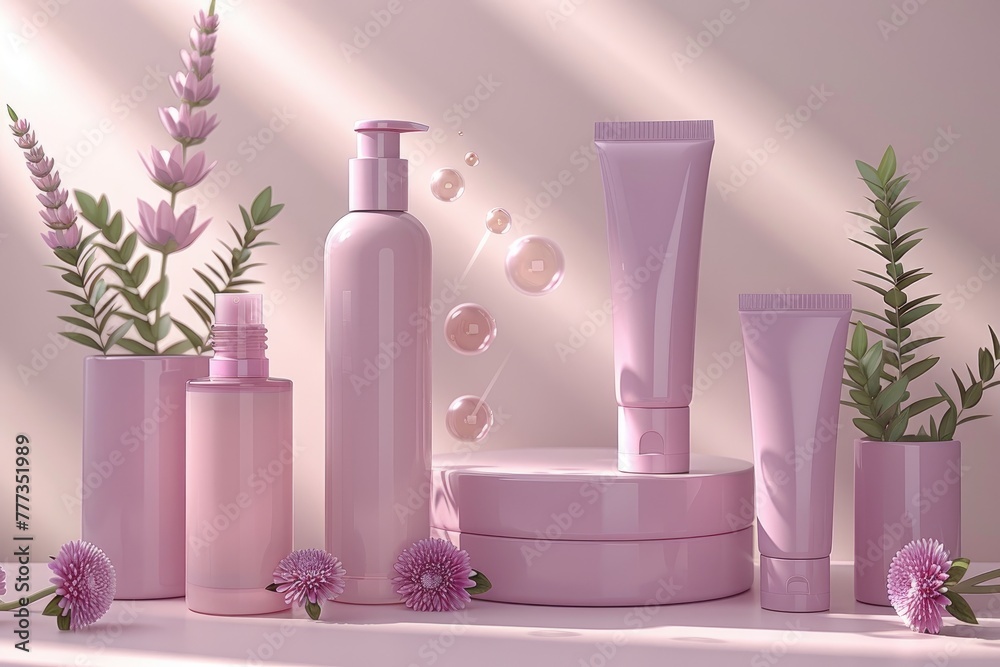 mockup skincare and makeup product is placed on a bubble professional photography mockup skincare and makeup product is placed on a bubble professional photography