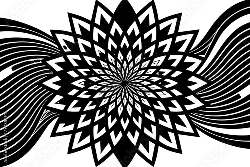 black and white background & abstract-geometric-colorful-digital-floral vector-illustration