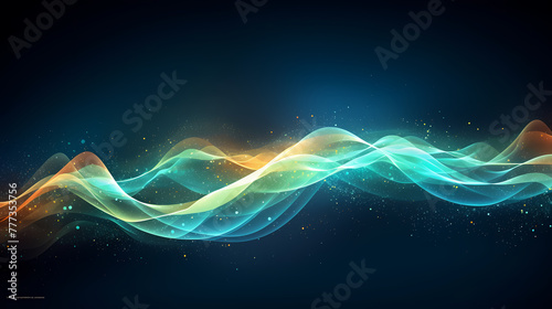 Digital abstract digital wave particles poster web page PPT background