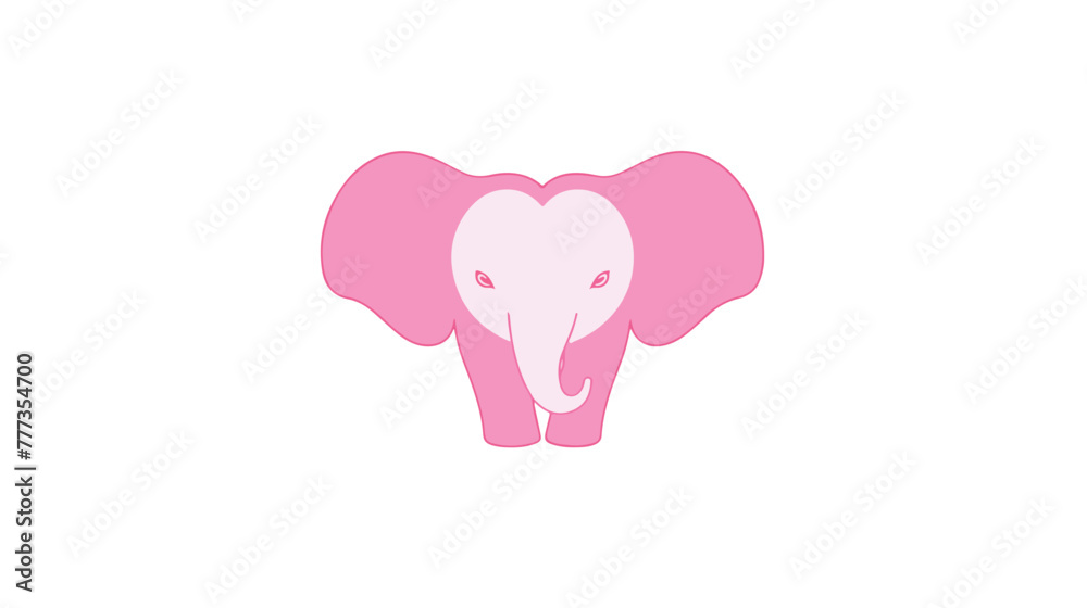 Elephant logo icon shape 2d flat cartoon vactor ill