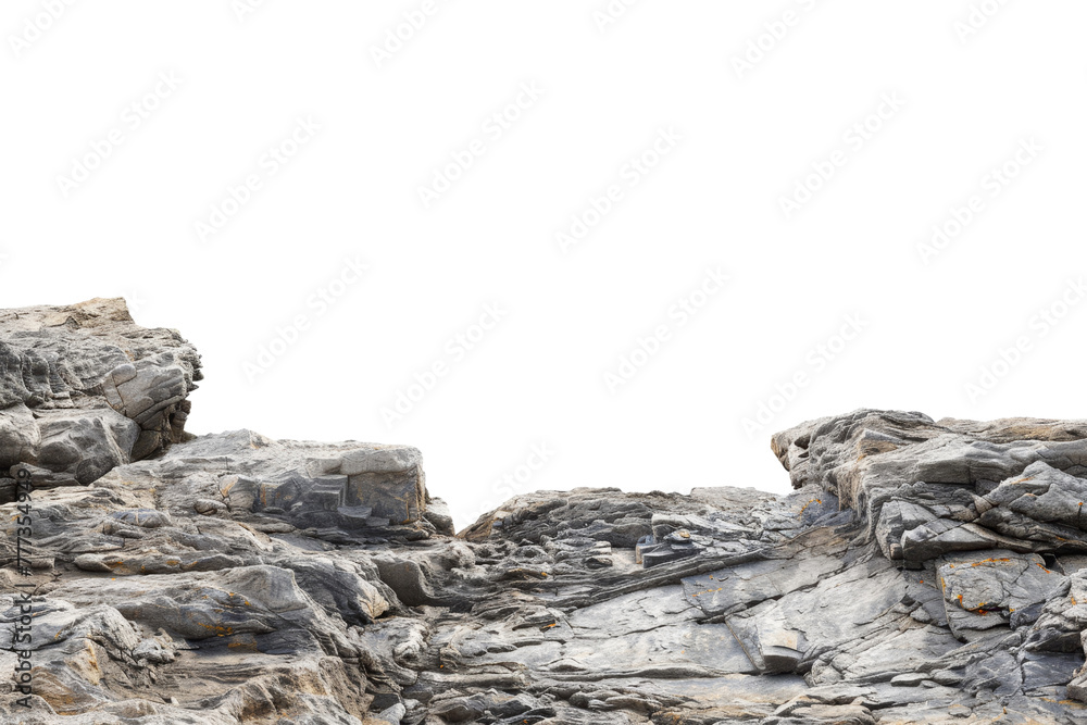 rocky shore , cut out transparent isolated on white background ,PNG file