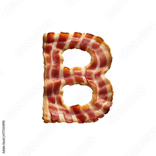 Bacon letter B, PNG file. Generative AI