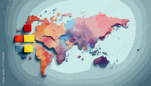 Landkarte. Weltkarte.