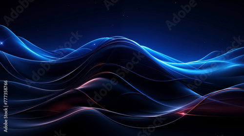 Blue abstract wavy background. 3d illustration.