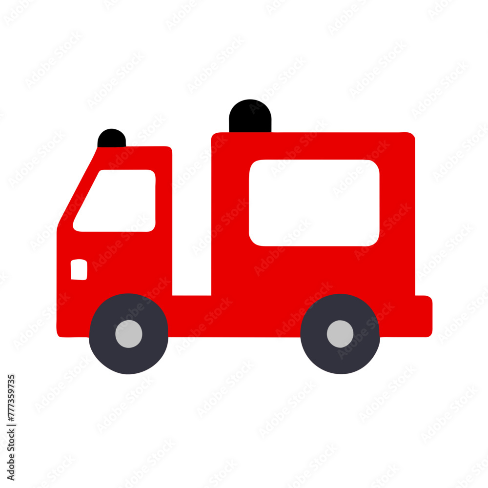 Firetruck icon element vector graphic sign symbol clipart illustration on a Transparent Background