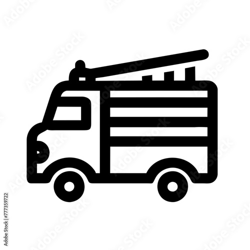Firetruck icon element vector graphic sign symbol clipart illustration on a Transparent Background