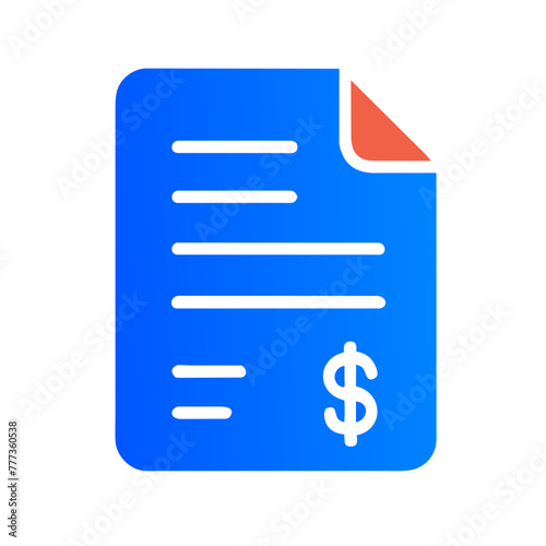 Invoice icon element vector graphic sign symbol clipart illustration on a Transparent Background