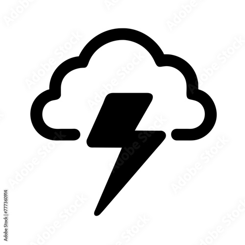 Thunderstorm icon element vector graphic sign symbol clipart illustration on a Transparent Background