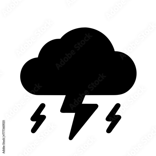 Thunderstorm icon element vector graphic sign symbol clipart illustration on a Transparent Background