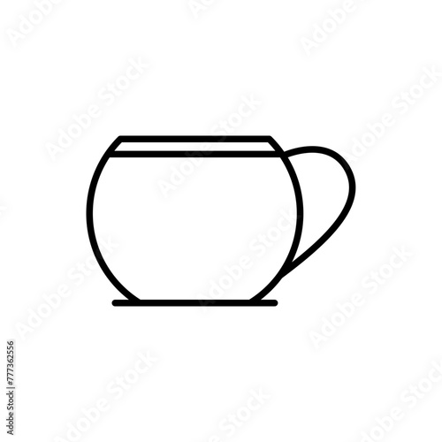 Cup outline icons, minimalist vector illustration ,simple transparent graphic element .Isolated on white background