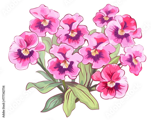 Nemesia flowers remove background   flowers  watercolor  isolated white background