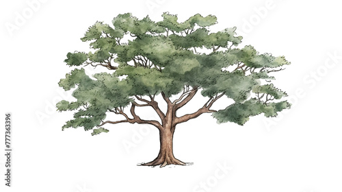 Oak Tree remove background tree, watercolor, isolated white background