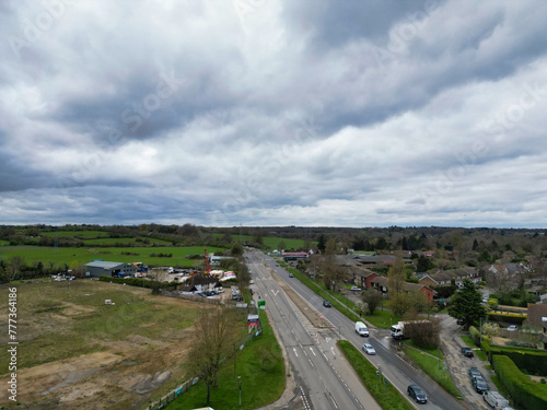 High Angle View of Denham Green Town London, Uxbridge, England. United Kingdom. April 3rd, 2024 photo