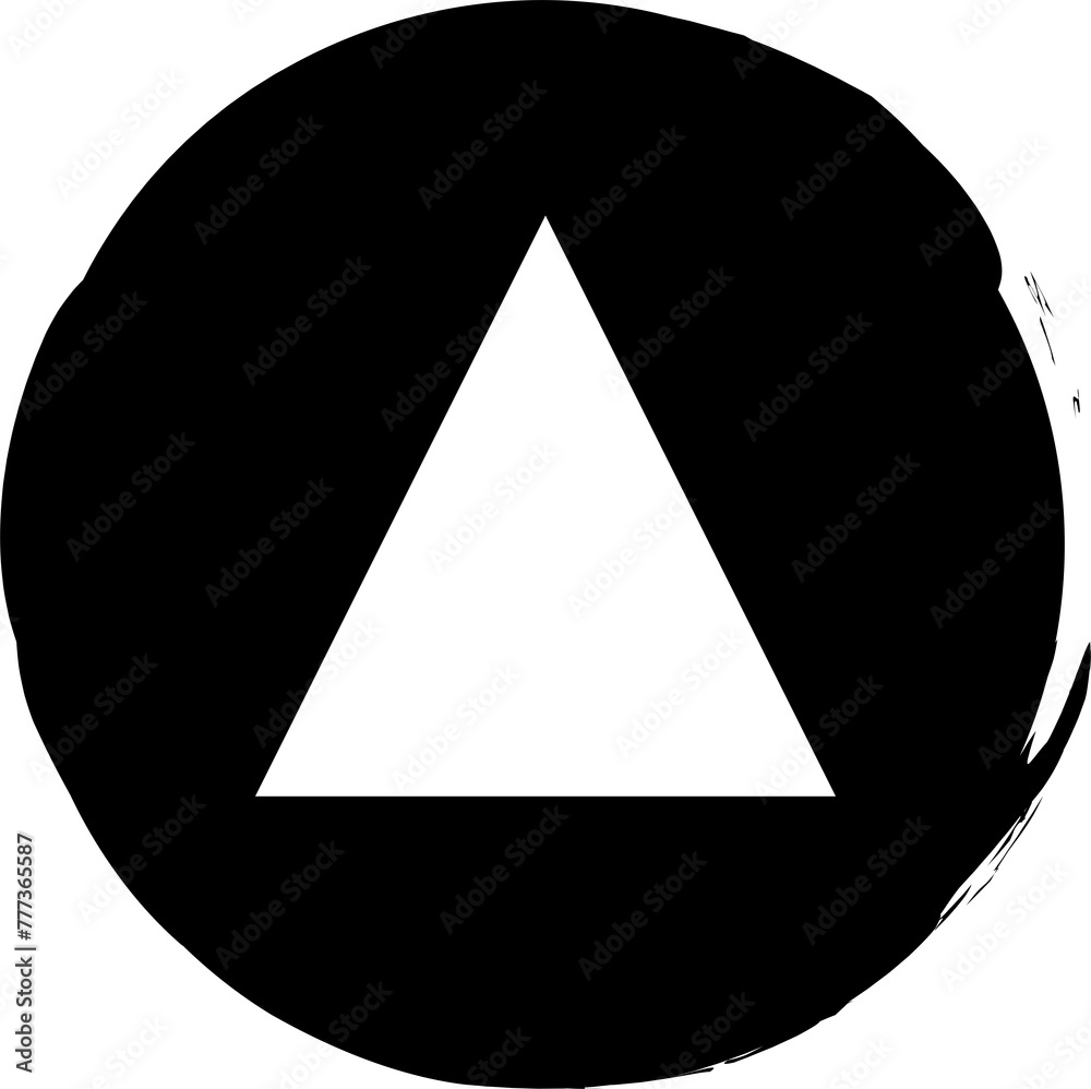 Triangle with round brush frame, stamp, seal, ink design Triangle with round brush frame, stamp, seal, ink design