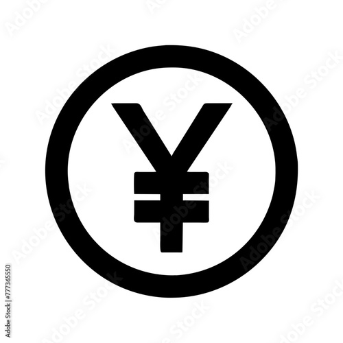 Japanese yen currency sign symbol element vector icon on a Transparent Background