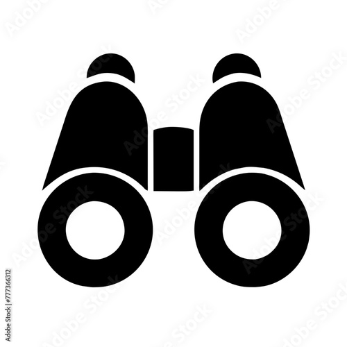 Binoculars icon vector silhouette drawing space, field glasses symbol illustration on a Transparent Background
