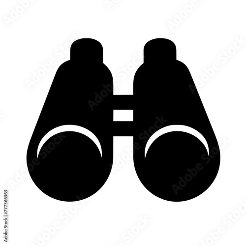 Binoculars icon vector silhouette drawing space, field glasses symbol illustration on a Transparent Background