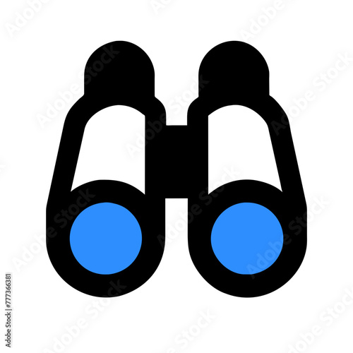 Binoculars icon vector silhouette drawing space, field glasses symbol illustration on a Transparent Background