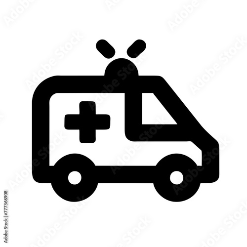 Ambulance icon vector silhouette drawing medical hospital doctor Patient symbol illustration on a Transparent Background © Multi-Media