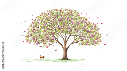 Tulip Tree remove background tree, watercolor, isolated white background