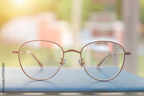 glasses on a book