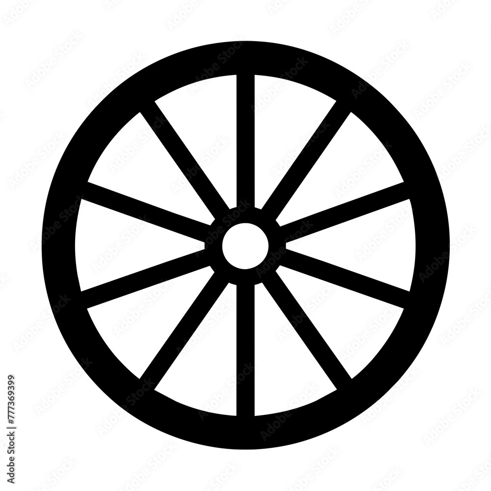 Wheel silhouette vector art illustration