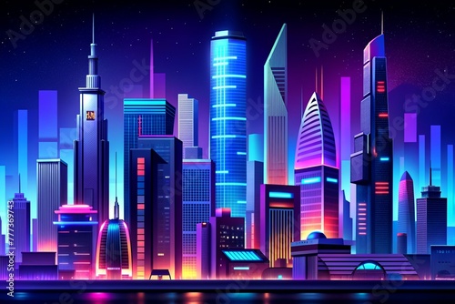 AI technology city Digital technology metaverse neon blue pink purple background, cyber information, abstract connect communication, innovation future meta tech, internet network connection, Ai 