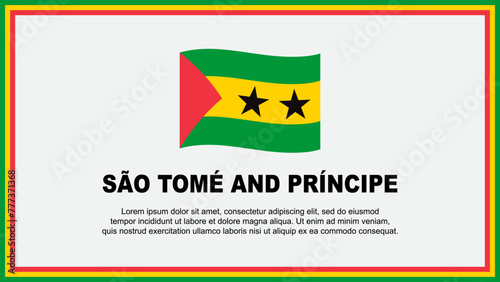 Sao Tome And Principe Flag Abstract Background Design Template. Sao Tome And Principe Independence Day Banner Social Media Vector Illustration. Banner