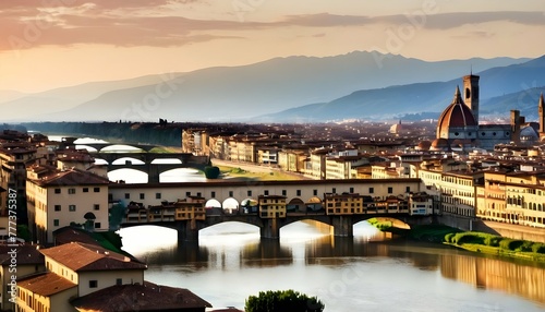 A-Panoramic-View-Of-The-City-Of-Florence-Italy-W- 2 photo