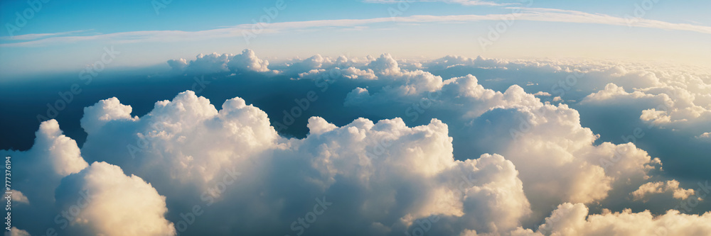 Cloudscape from Aerial View Over Vast Sky
