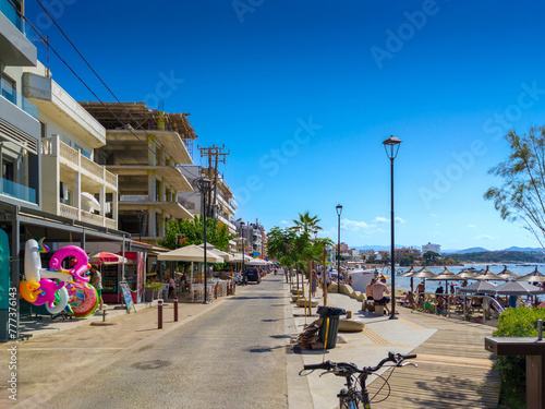 Street along the beach (Akti Papanikoli, Chania, Crete, Greece)